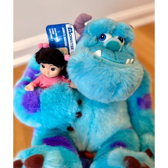 Vintage Y2K NWT Disney Store Monsters Inc. Plush Stuffed Animal Sulley and Boo - Picture 2 of 7